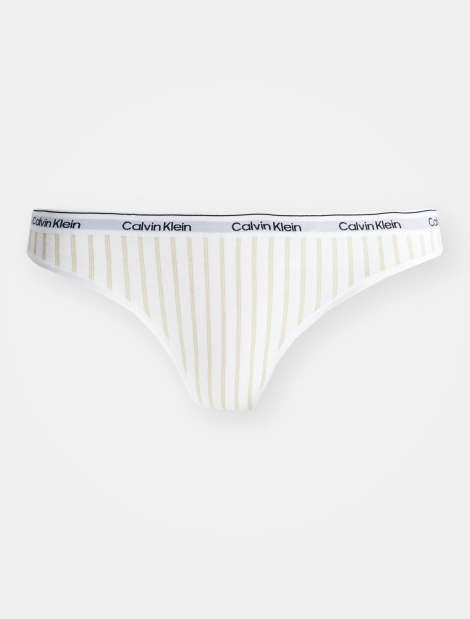 Женский комплект Calvin Klein топ и трусики тонг 1159922777 (Белый/Зеленый S)