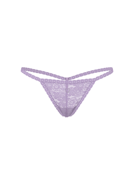 Кружевной комплект белья со стразами Victoria's Secret Pink бралетт и трусики стринги 1160217880 (Сиреневый L)