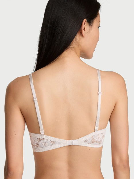 Мереживний комплект білизни Victoria's Secret погруддя Push-Up та трусики тонг 1160486358 (Молочний 38C/L)