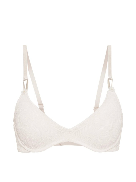 Мереживний комплект білизни Victoria's Secret погруддя Push-Up та трусики тонг 1160486358 (Молочний 38C/L)