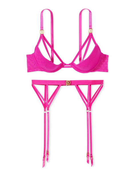 Женский комплект Victoria's Secret бюст и пояс для чулок 1160733615 (Розовый M)