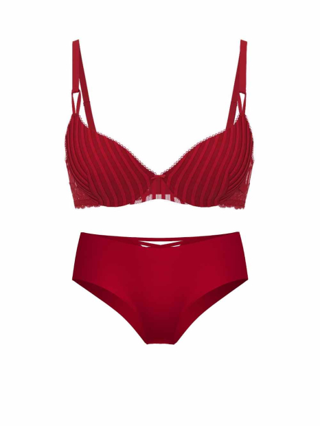 Комплект белья Victoria's Secret бюст Push-Up и трусики чики 1160928032 (Бордовый 36B/M)