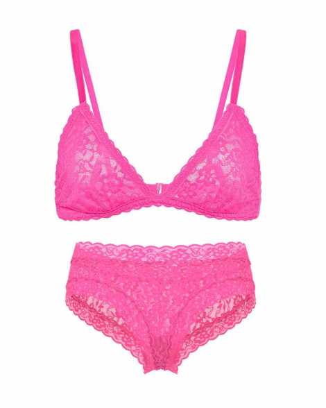 Комплект белья Victoria's Secret бралетт триангл и трусики чики 1160984032 (Розовый M)