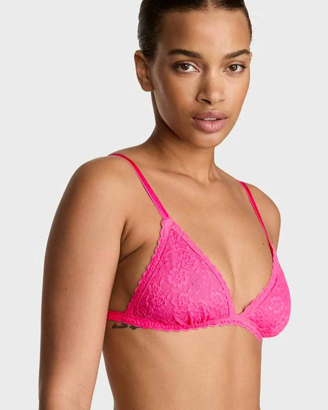 Комплект белья Victoria's Secret бралетт триангл и трусики чики 1160984032 (Розовый M)