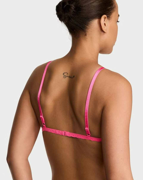 Комплект белья Victoria's Secret бралетт триангл и трусики чики 1160984032 (Розовый M)