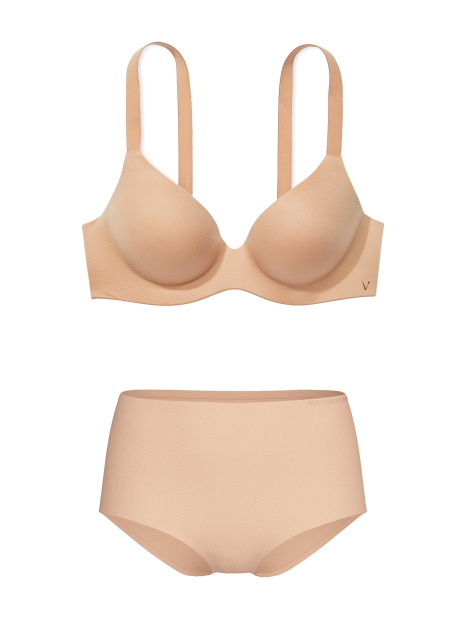Жіночий комплект білизни Victoria's Secret ліф Push-Up та трусики брифи 1161065470 (Бежевий 38D/XL)