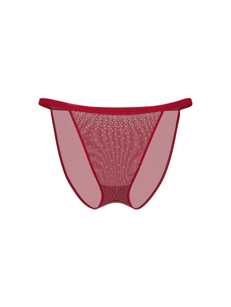 Комплект белья со стразами Victoria's Secret Pink бюстгальтер Push-up и трусики бикини 1161091578 (Красный 34C/M)