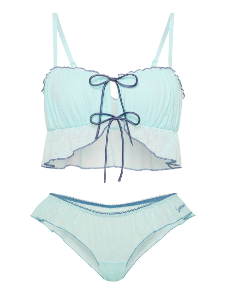 Комплект белья Victoria's Secret Pink бюстгальтер и трусики танга 1161224697 (Голубой XS)