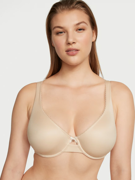 Комплект белья Victoria's Secret бюстгальтер и трусики тонг 1161231771 (Бежевый 32C/XS)