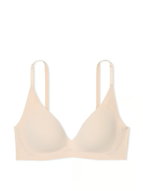 Женский комплект белья Victoria's Secret бесшовный лиф Push-Up и трусики бикини 1161234171 (Бежевый M)