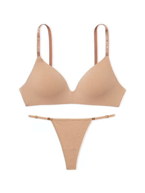 Женский комплект белья Victoria's Secret бюст и трусики тонг 1161308002 (Бежевый 32B/XS)