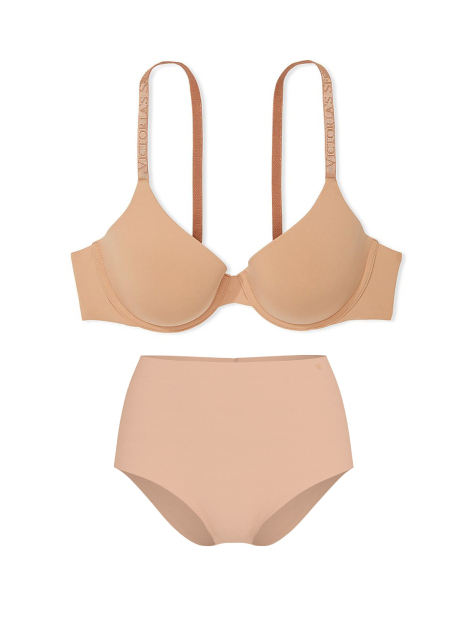 Комплект белья Victoria's Secret бюст и бесшовные трусики брифы 1161311591 (Бежевый 34C/S)