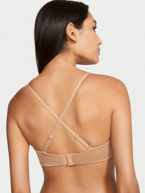 Комплект белья Victoria's Secret лиф и кружевные трусики стринги 1161339639 (Бежевый 36D/L)
