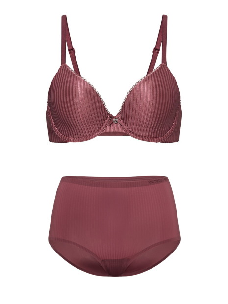Женский комплект белья Victoria's Secret лиф и трусики брифы 1161353428 (Розовый 34B/S)