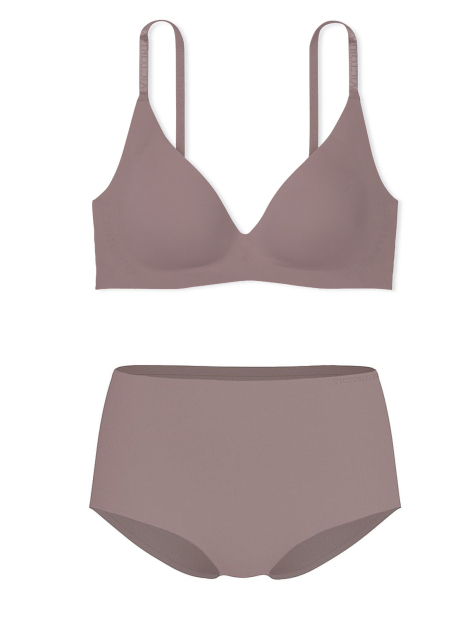 Бесшовный комплект белья Victoria's Secret бюст Push-up и трусики брифы 1161417457 (Коричневый L)