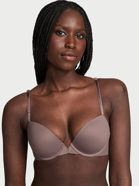Бесшовный комплект белья Victoria's Secret бюст Push-up и трусики брифы 1161428785 (Коричневый 34A/S)