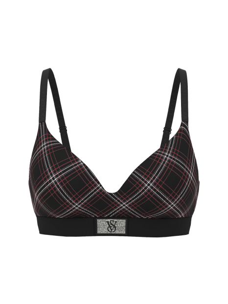 Жіночий комплект білизни зі стразами Victoria's Secret ліф і трусики 1161527812 (Чорний 32C/XS)