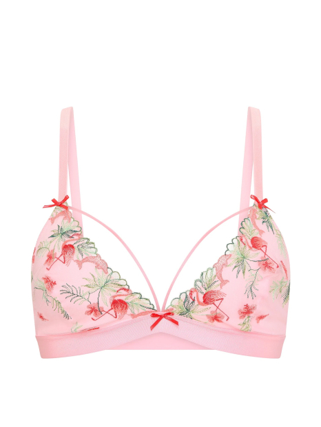 Комплект білизни з вишивкою Victoria's Secret Pink бралетт та трусики чики 1161608644 (Рожевий S)