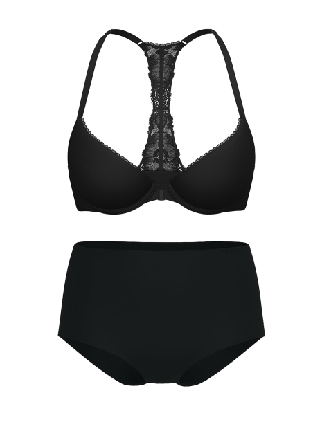 Женский комплект белья Victoria's Secret бюст и трусики брифы 1161599603 (Черный 32B/XS)
