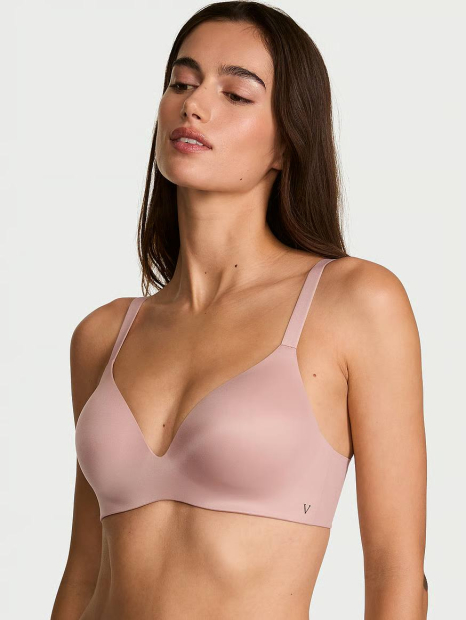 Женский комплект белья Victoria's Secret лиф Push-Up и трусики тонги 1161660950 (Розовый 38D/L)