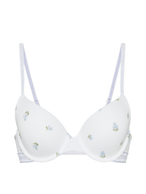 Хлопковый комплект белья Victoria's Secret бюст Push-Up и трусики тонг 1161661847 (Белый 34B/M)