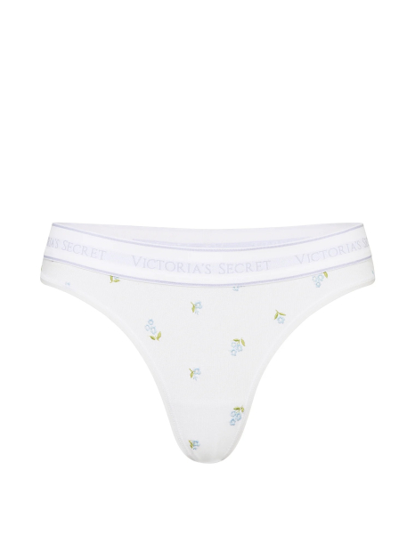 Хлопковый комплект белья Victoria's Secret бюст Push-Up и трусики тонг 1161661847 (Белый 34B/M)