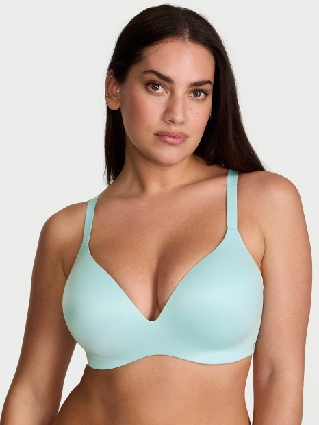 Женский комплект белья Victoria's Secret лиф Push-Up и трусики тонг 1161661865 (Голубой 34B/S)