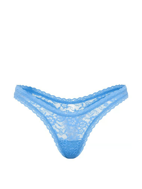 Мереживний комплект білизни Victoria's Secret бралетт триангл та трусики тонг 1161686504 (Блакитний XXL)