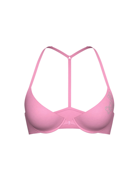 Комплект белья со стразами Victoria's Secret Pink бюст и бесшовные трусики чики 1161716481 (Розовый 36B/M)