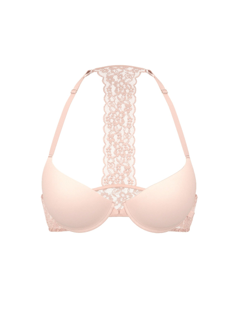 Комплект белья Victoria's Secret бюстгальтер и бесшовные трусики тонг 1161852039 (Розовый 32B/XS)