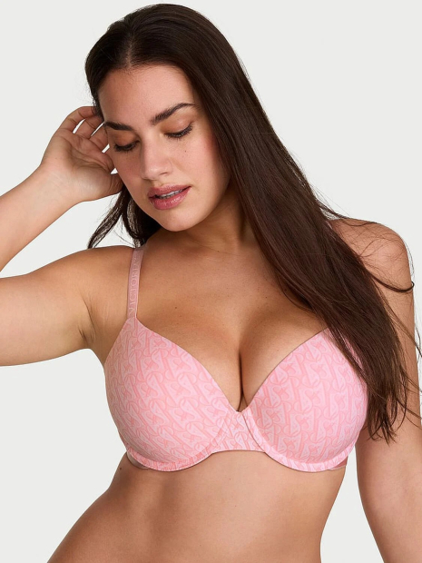 Жіночий комплект білизни Victoria's Secret бюст Push-Up та трусики хіпхагери 1161870764 (Рожевий 36D/L)
