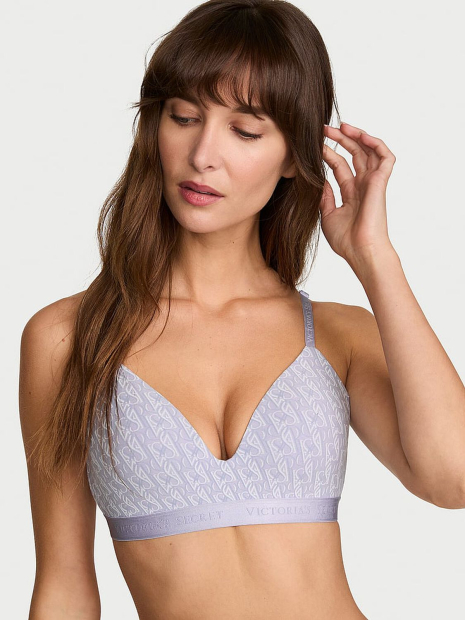 Женский комплект белья Victoria's Secret бюст и трусики тонг 1161874323 (Сиреневый 34B/M)