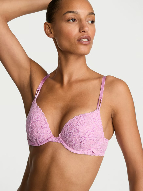 Кружевной комплект Victoria's Secret бюст Push-Up и трусики чики 1161889350 (Сиреневый 38C/L)