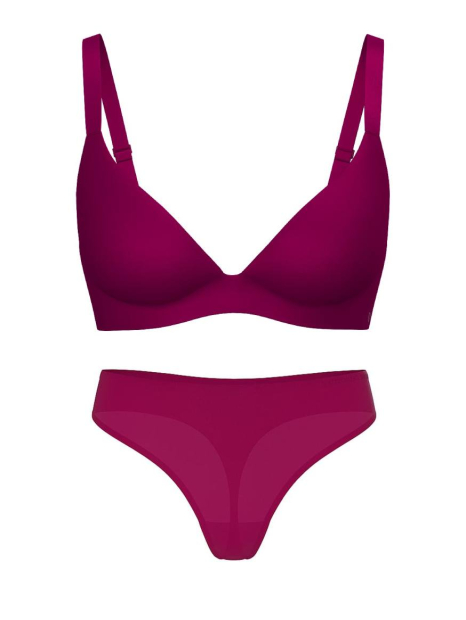Женский комплект белья Victoria's Secret бюст и трусики тонг 1161990847 (Розовый 32B/XS)