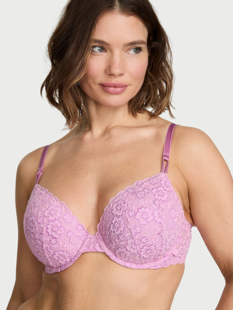 Кружевной комплект Victoria's Secret бюст и трусики чики 1161997570 (Сиреневый 34B/S)