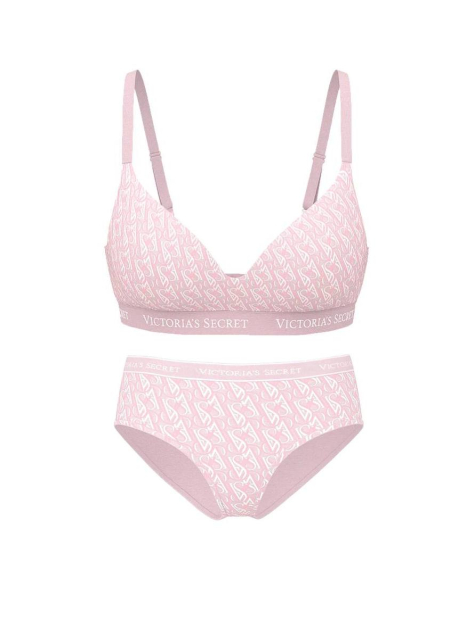 Женский комплект белья Victoria's Secret бюст и трусики хипхаггеры 1162063600 (Розовый 34B/M)