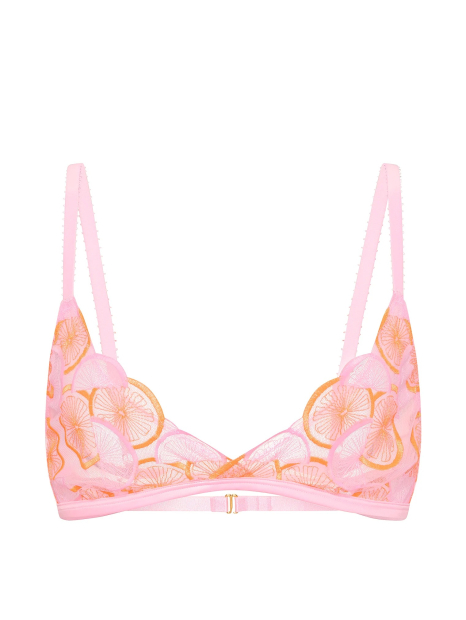Комплект белья Victoria's Secret бралетт триангл и трусики тонг 1162074615 (Розовый M)