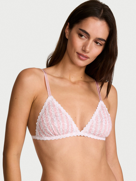 Комплект белья Victoria's Secret бралетт триангл и трусики тонг 1162091826 (Розовый S)