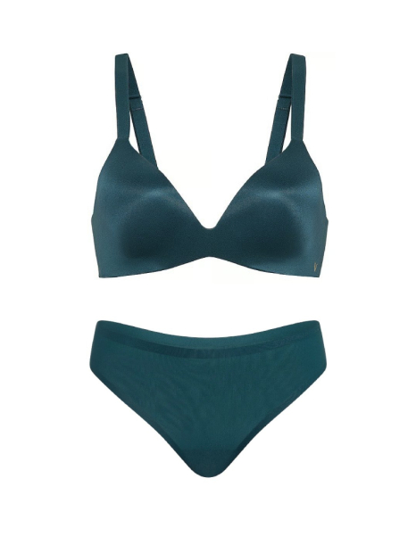 Женский комплект белья Victoria's Secret бюст и трусики тонг 1162124041 (Бирюзовый 36B/M)