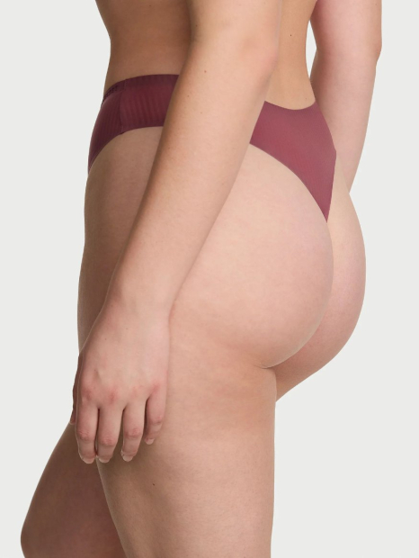 Женский комплект белья Victoria's Secret бюст и трусики тонг 1162134183 (Розовый 34D/M)