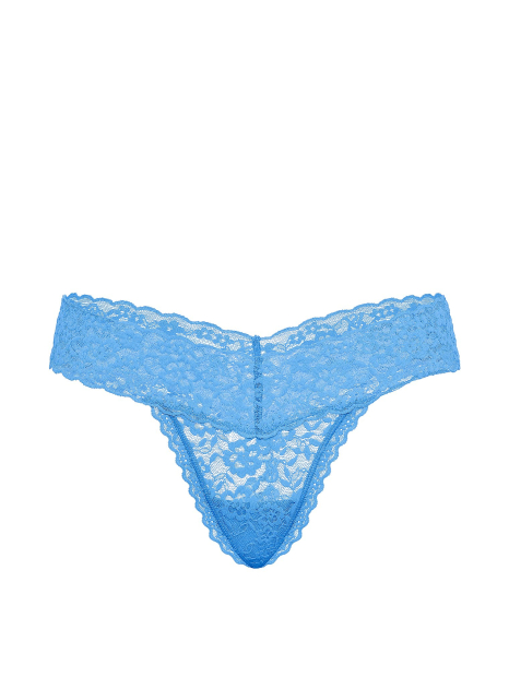 Комплект белья Victoria's Secret бралетт триангл и трусики тонг 1162143554 (Голубой L)