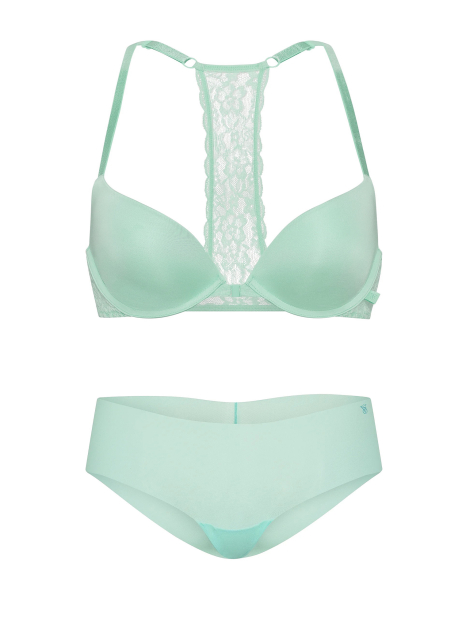 Комплект белья Victoria's Secret бюст Push-up и трусики чики 1162189824 (Бирюзовый 36D/L)