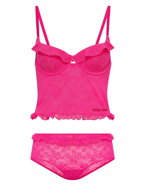 Комплект белья Victoria's Secret Pink корсетный топ и трусики чики 1162197981 (Розовый XL)