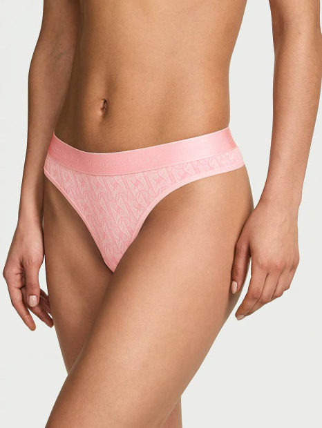 Женский комплект белья Victoria's Secret бюст и трусики тонг 1162322298 (Розовый 38C/XL)