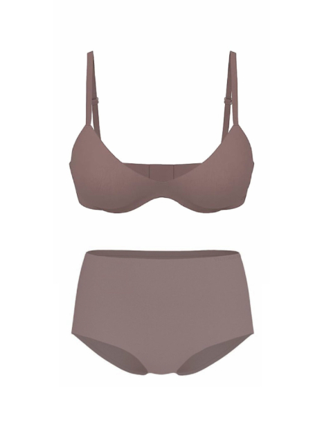 Женский комплект белья Victoria's Secret бюст и трусики брифы 1162346574 (Коричневый 34B/S)