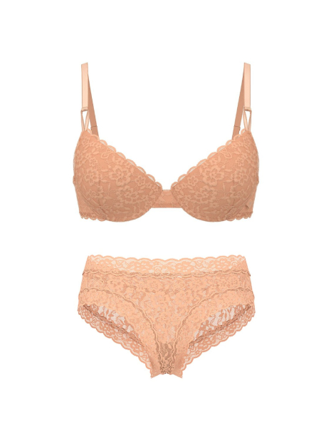 Кружевной комплект Victoria's Secret бюст Push-Up и трусики чики 1162385664 (Оранжевый 34A/S)
