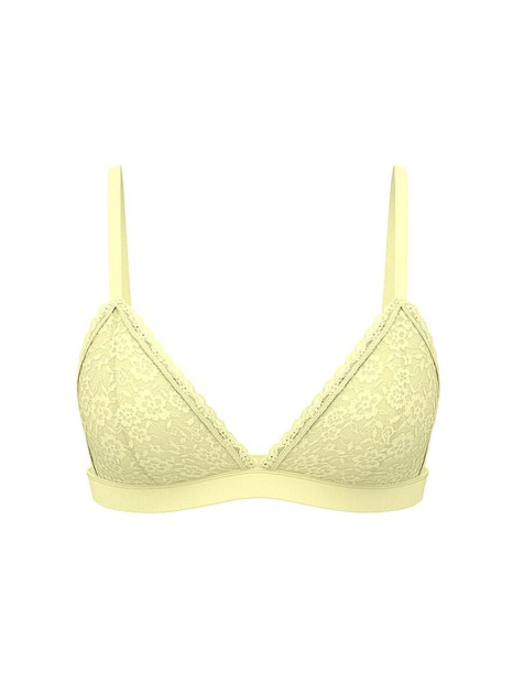 Жіночий мереживний комплект білизни Victoria's Secret бралетт та трусики тонг 1162393781 (Жовтий S)