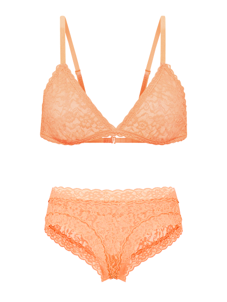 Комплект белья Victoria's Secret бралетт триангл и трусики чики 1162501649 (Оранжевый XXL)