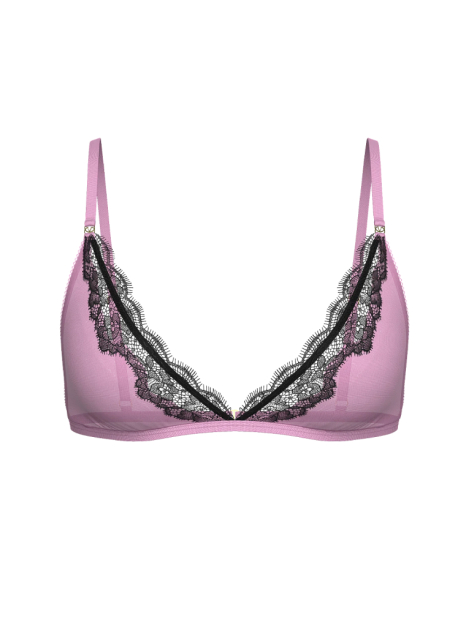 Комплект белья с кружевом Victoria's Secret бралетт триангл и трусики тонг 1162701051 (Розовый XL)