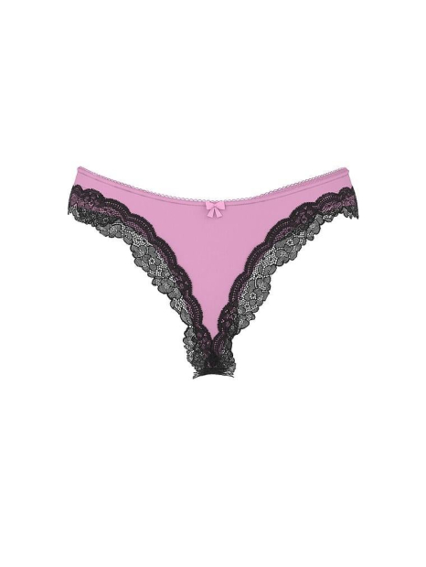 Комплект белья с кружевом Victoria's Secret бралетт триангл и трусики тонг 1162701051 (Розовый XL)